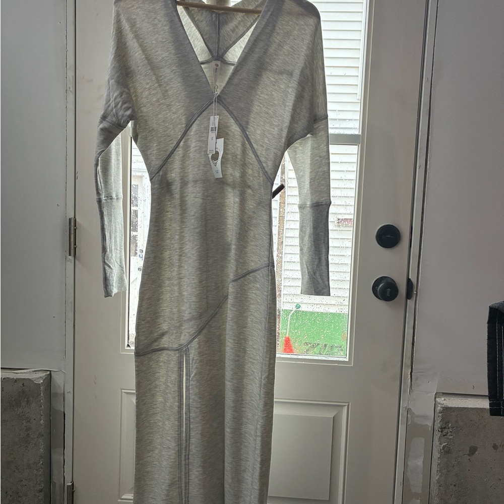 Anthropologie Light Gray Long Sleeve Dress